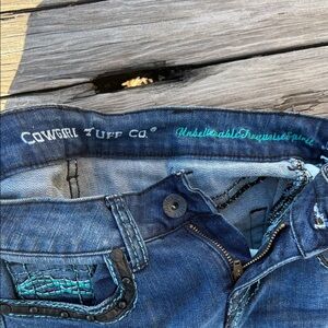 Cowgirl Tuff Women's Boot Cut Jeans - Unbelievable Turquoise 25-26x35